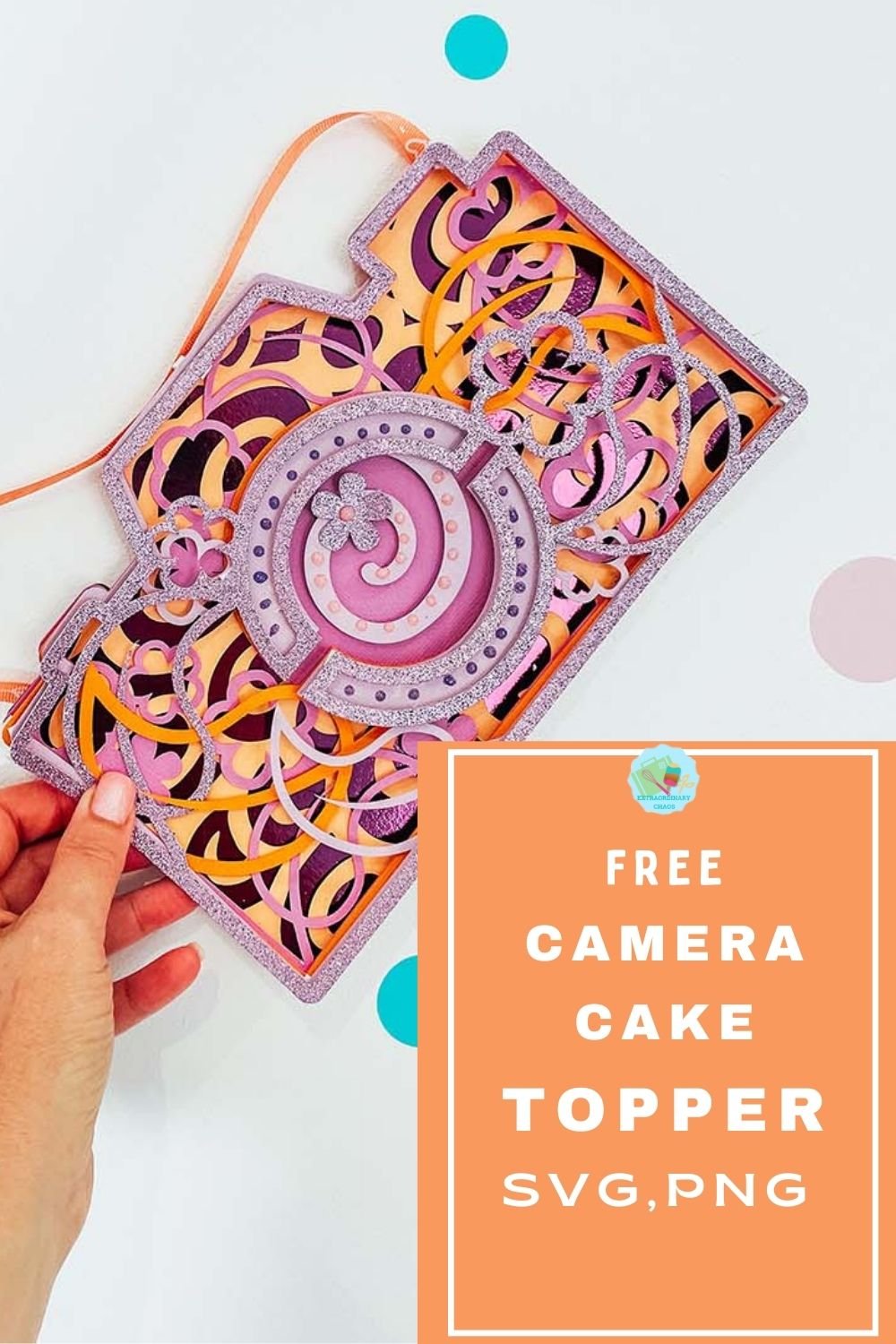 Free Cricut Camera layered SVG file Cake Topper
