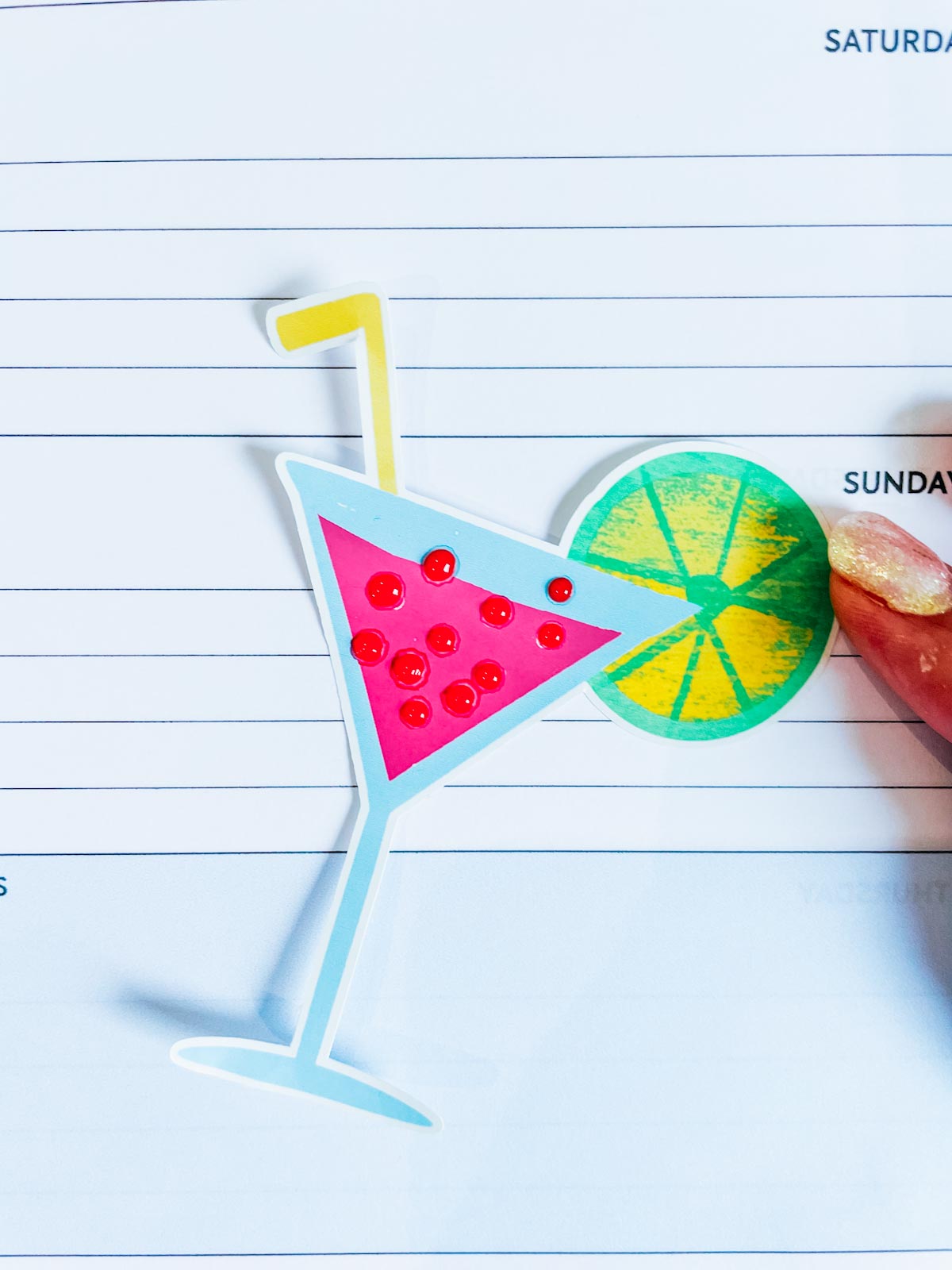 Cocktail printable planner stickers