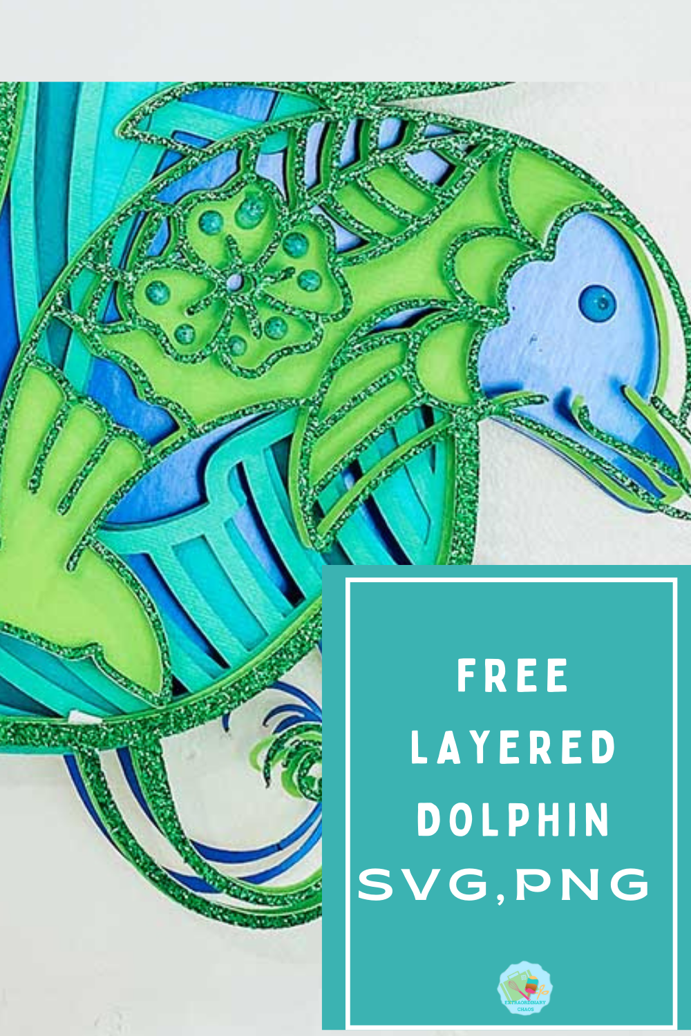 Free 3d layered Dolphin Anchor SVG and PNG for scrapbooking -2