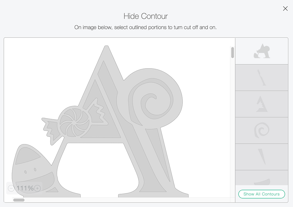 How to create a back file with the con tour tool in Cricut