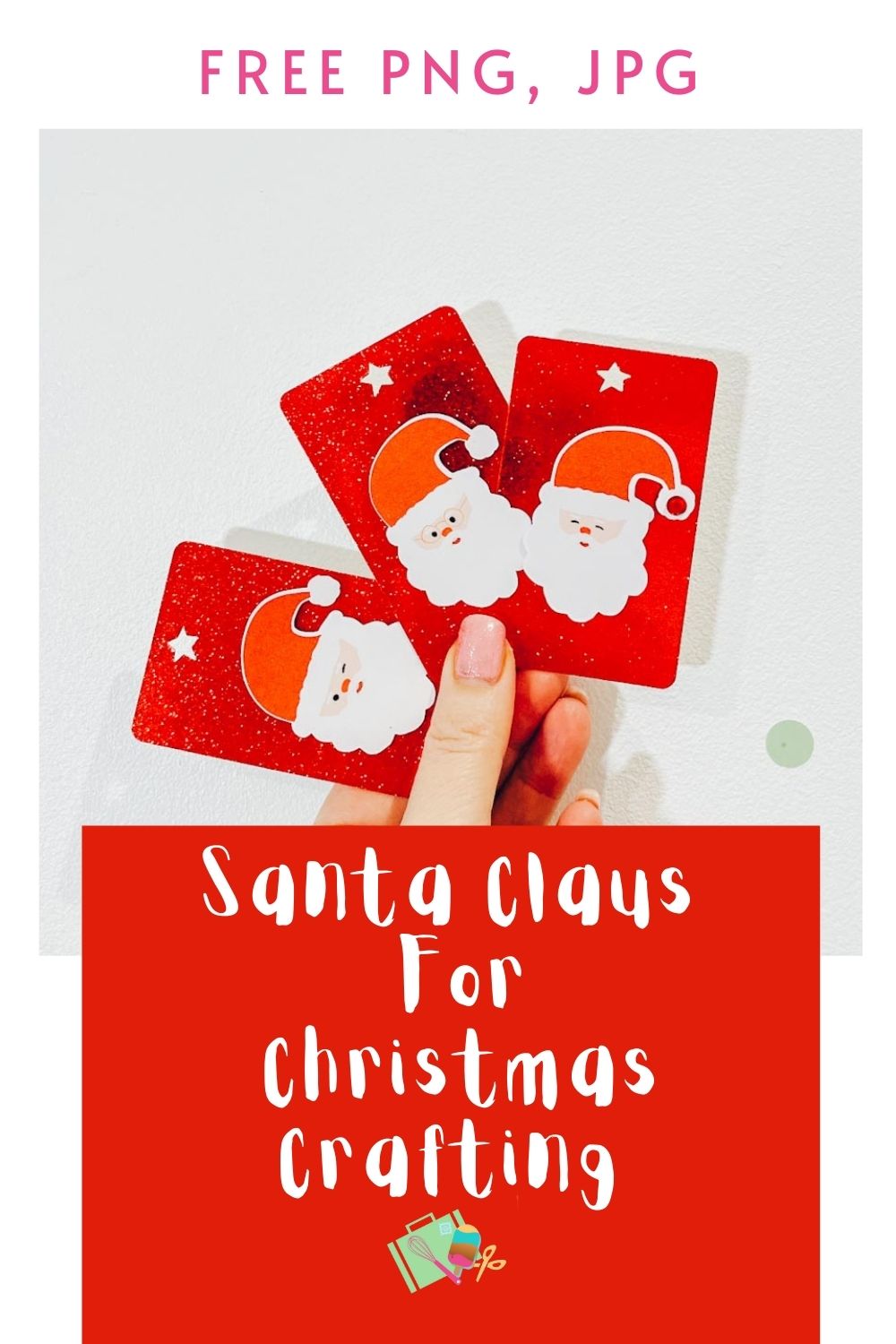 Cute Santa Claus PNG Jpg head for Christmas Crafting Projects