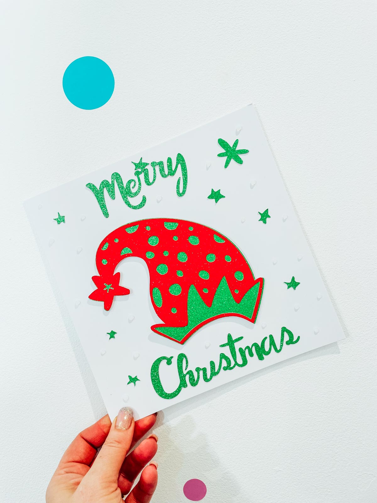 Elf Hat Christmas Card With My Free Elf Hat SVG