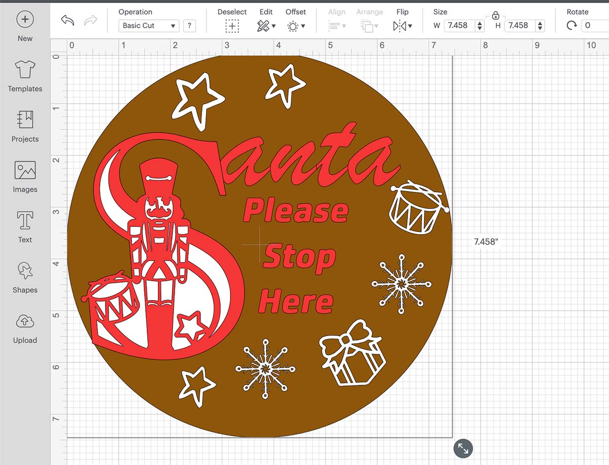layer and build all your elements in design space, using a circle as a guide, you can remove this after