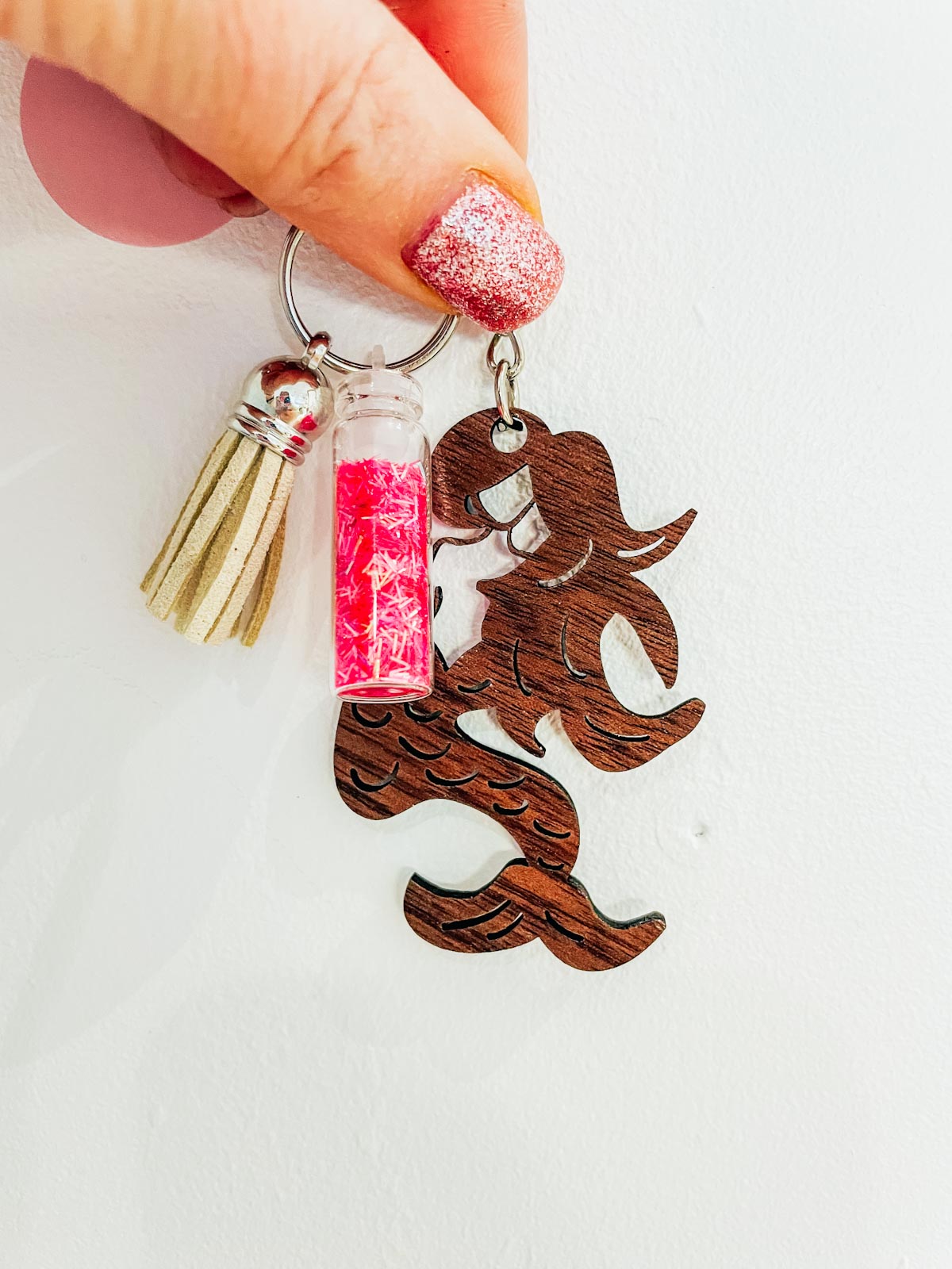 Mermaid Keyring Made on Glowforge, Alternative Party Bag Ideas