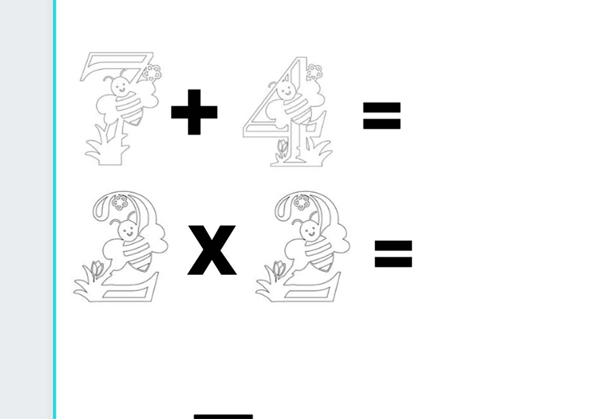 Click on the corner of the letter to drag it smaller