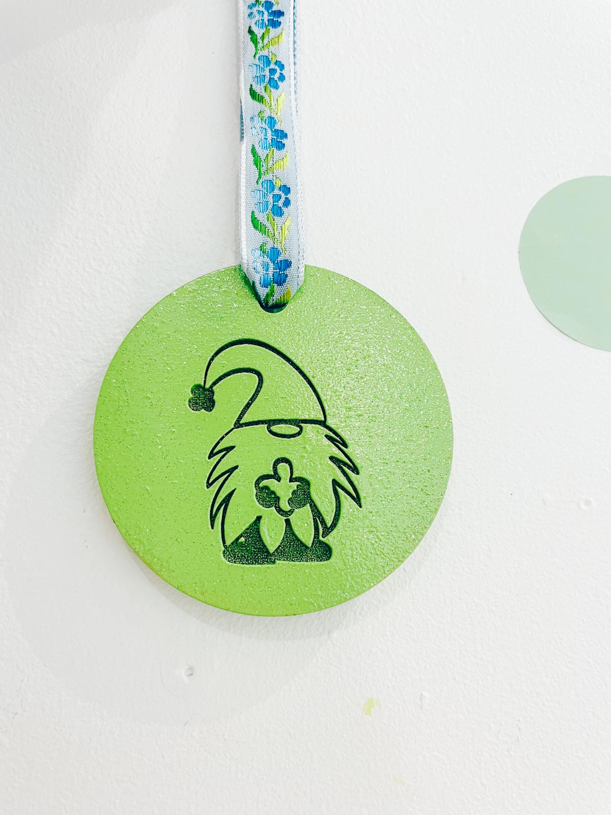 St Patricks Day Gnome Ornament Made with Glowforge