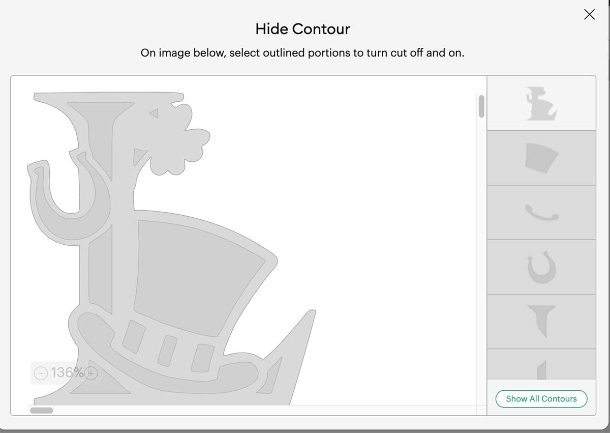 remove all the contours for your acetate layer