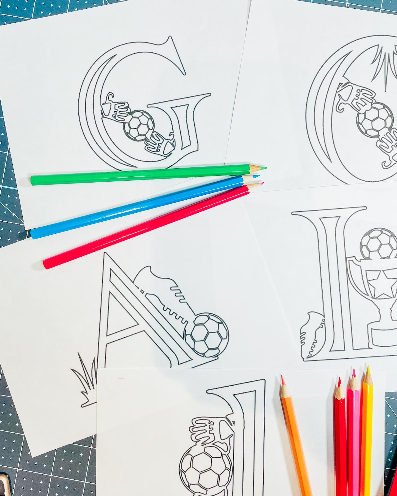 Football Alphabet for colouring in