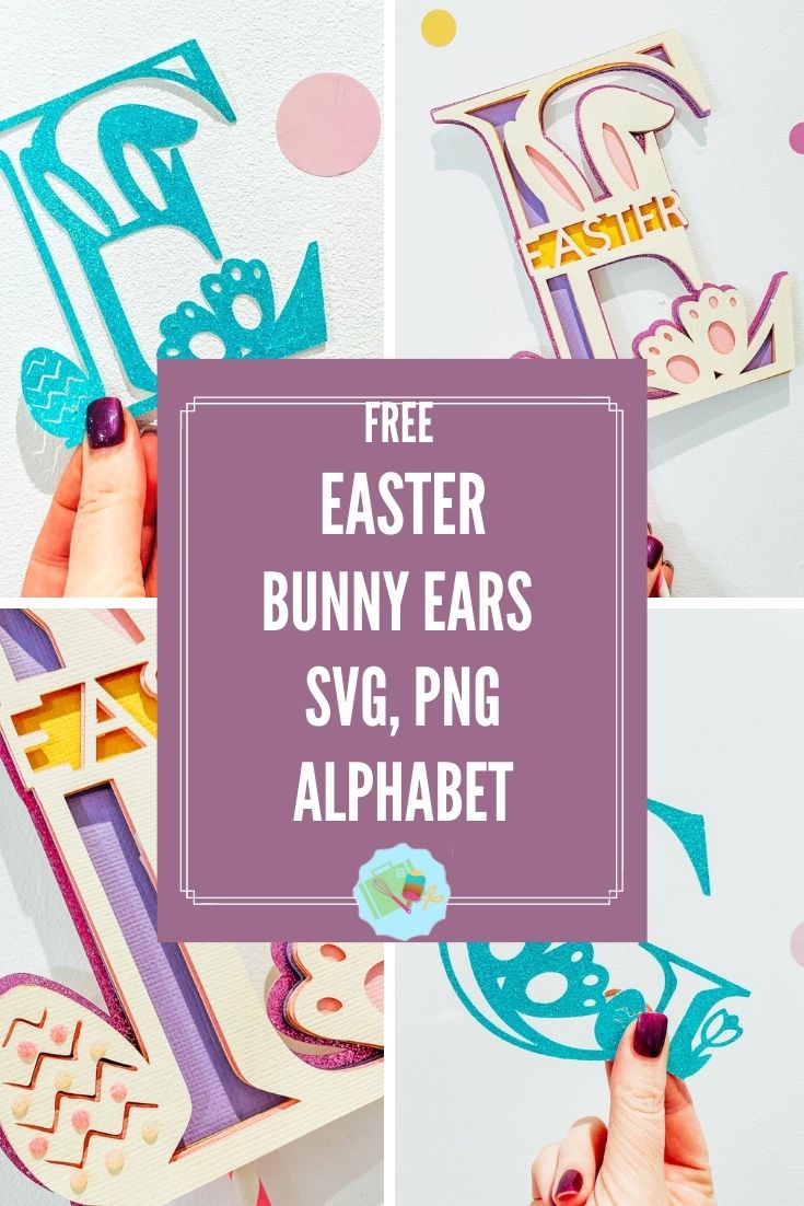 Free Easter Bunny Ears SVG PNG Alphabet