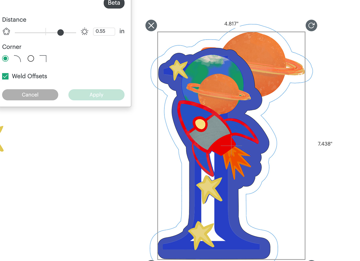 Create asn ofset with the second layer in place
