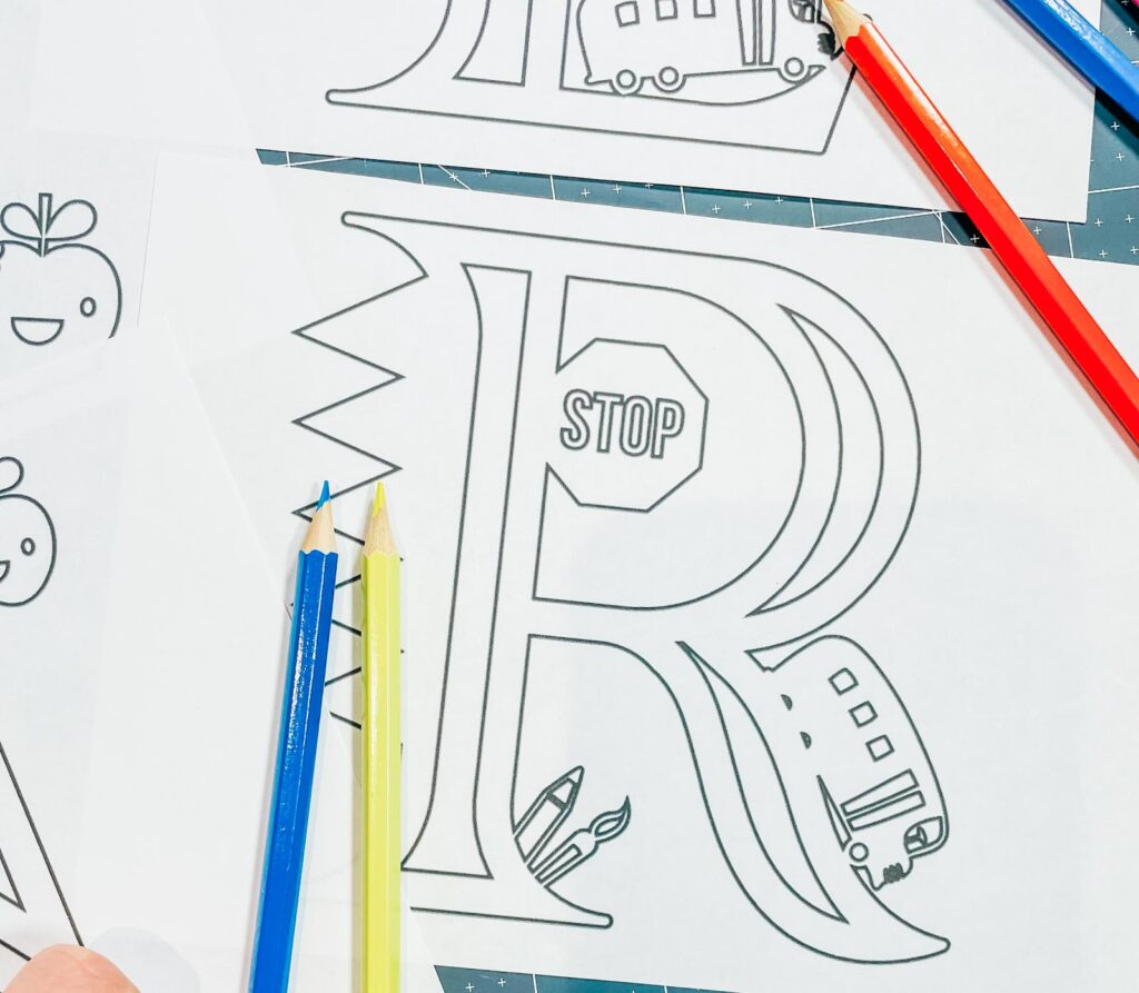 Printable ABC Colouring School Alphabet