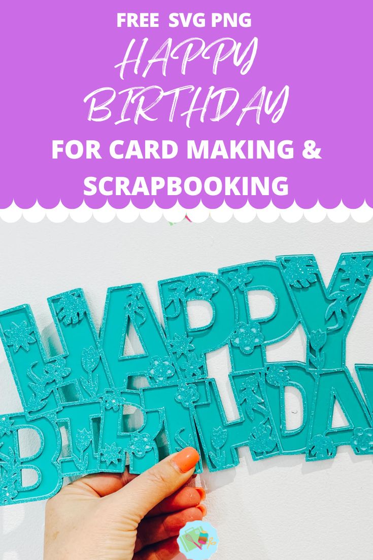 Free SVG PNG Happy Birthday For Card Making & Scrapbooking