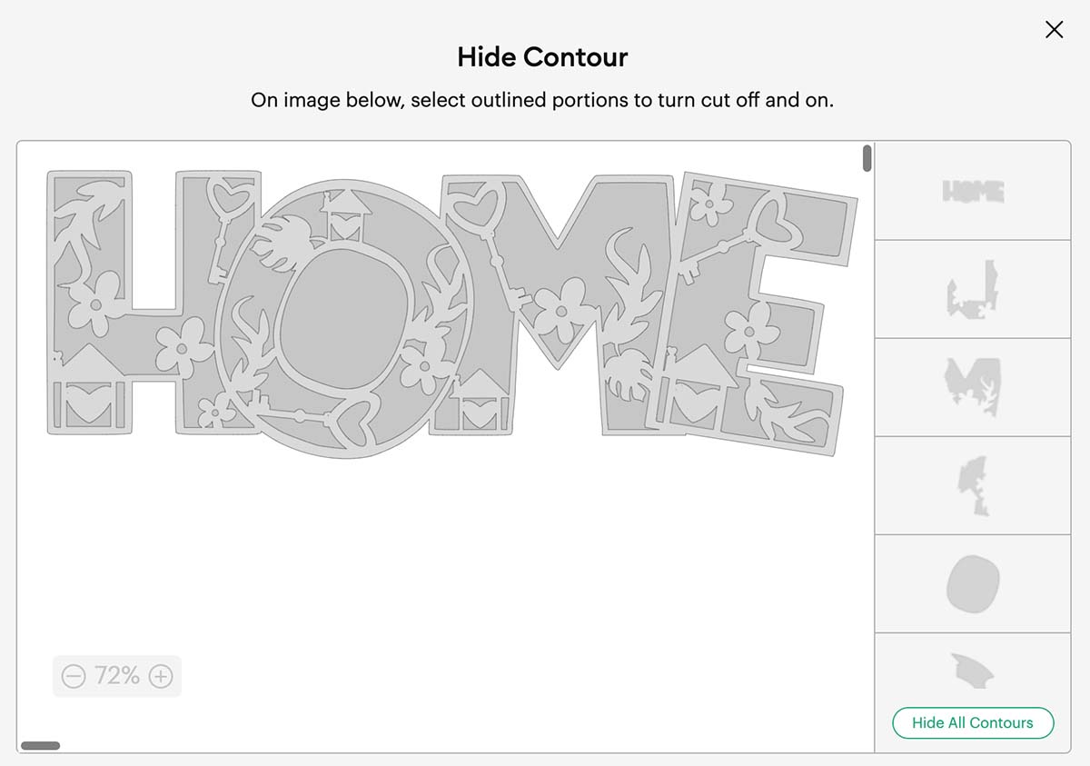 How to remove contours in Cricut Design Space