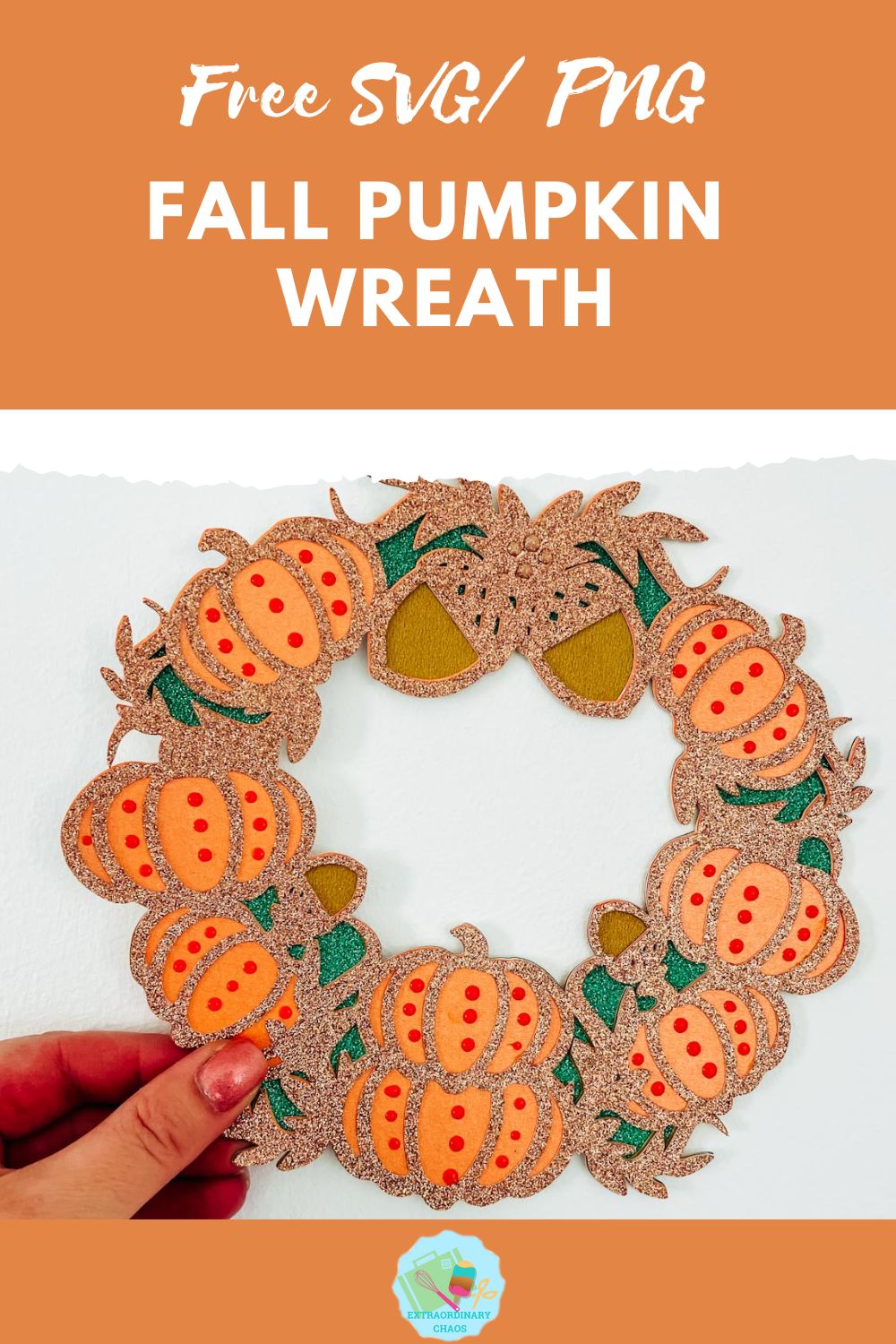 Free Fall Pumpkin Wreath SVGPNG File for Cricut, Glowforge
