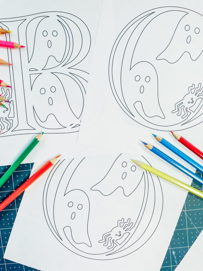 Ghost letters and numbers coloring alphabet