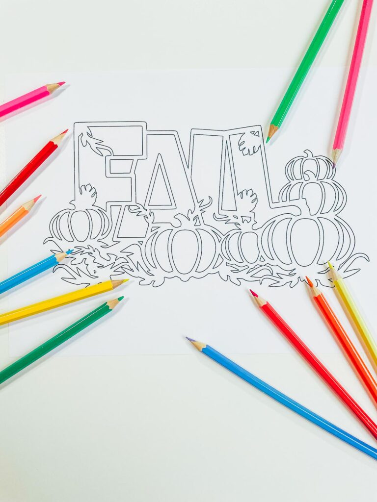 Fall Pumpkin Printable Coloring Page