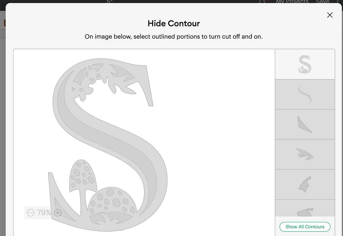 How to remove contours in Cricut Design Space