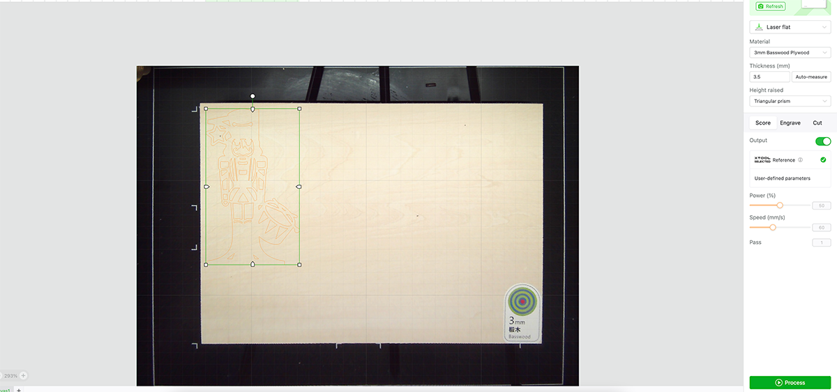 Workspace on the Xtool