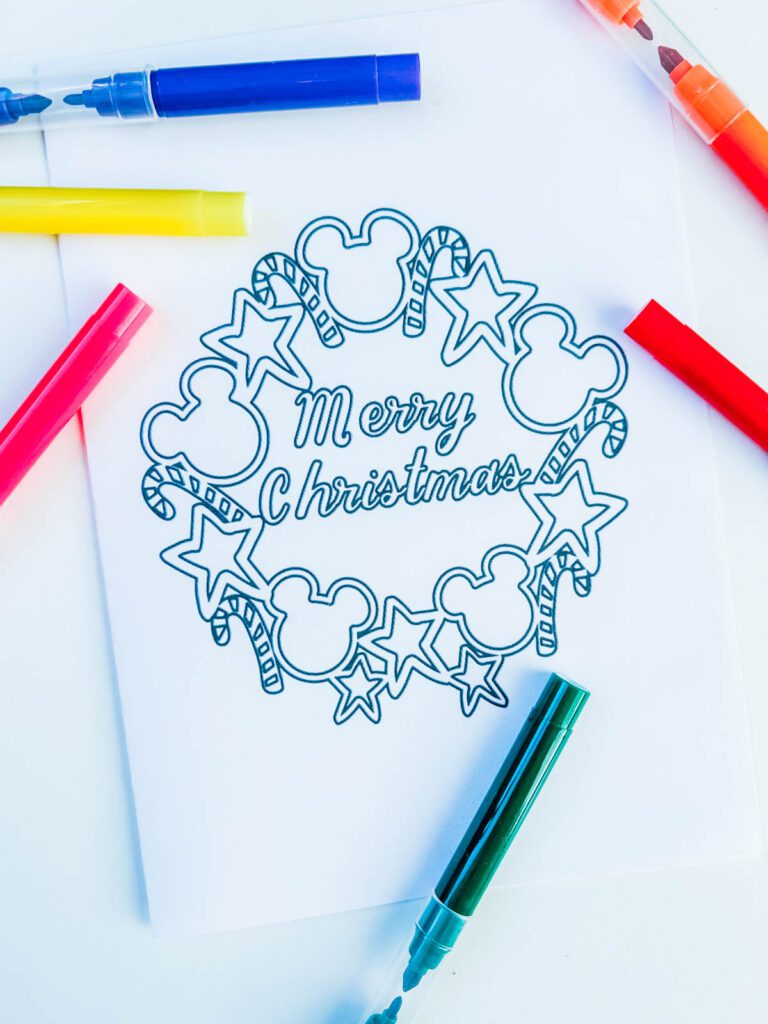 Free printable Mickey Colouring Card