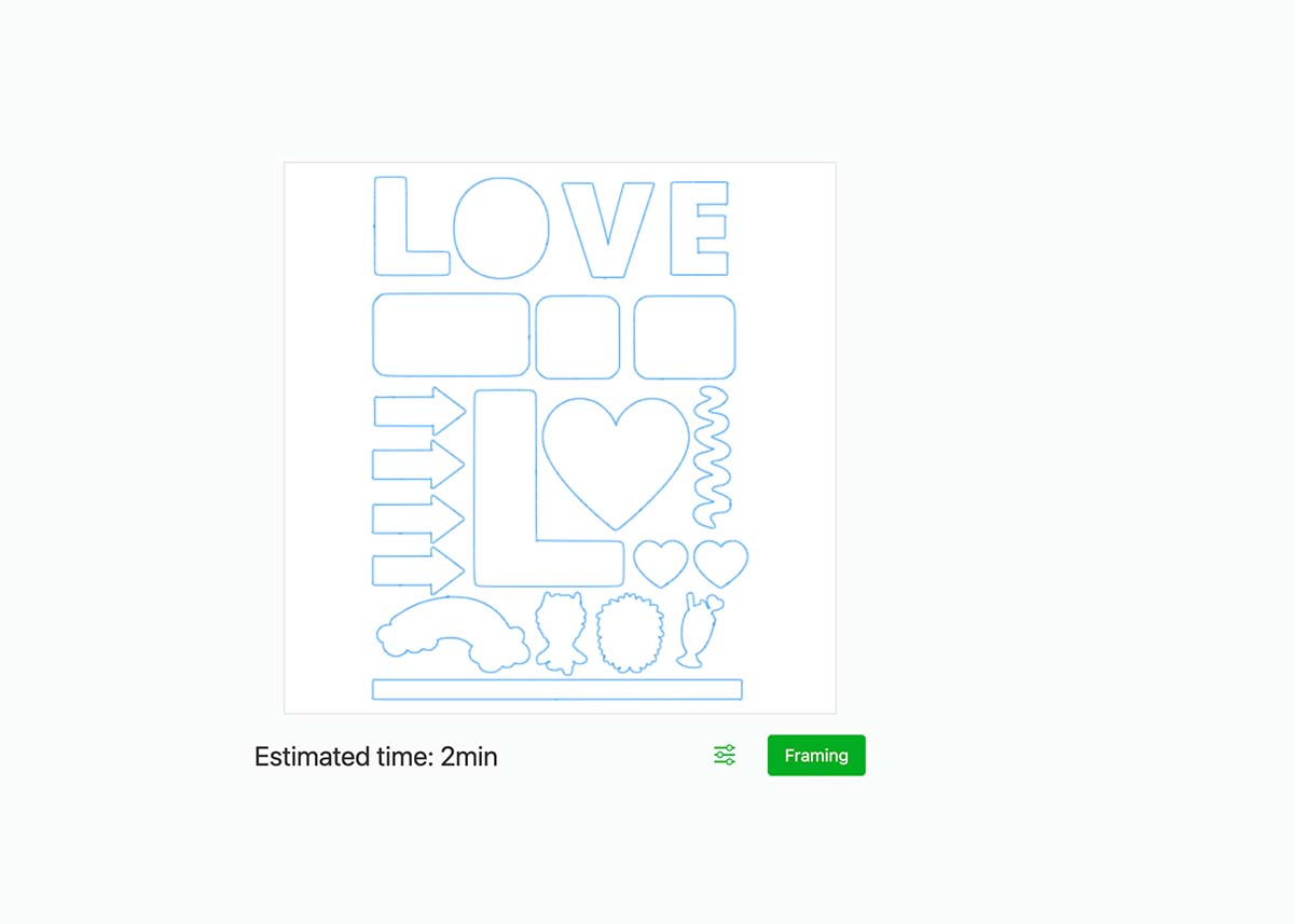 Frame your project before sending to cut