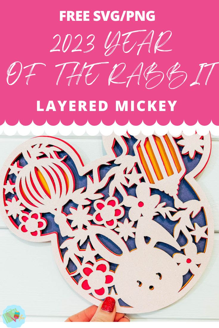 Free SVG PNG 2023 Year Of The Rabbit Layered Mickey