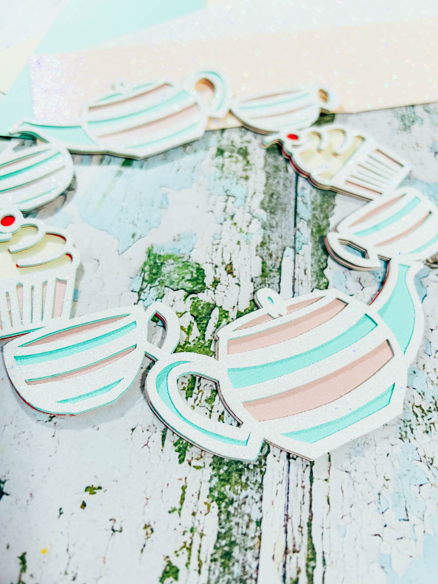 Layered tea pot wreath