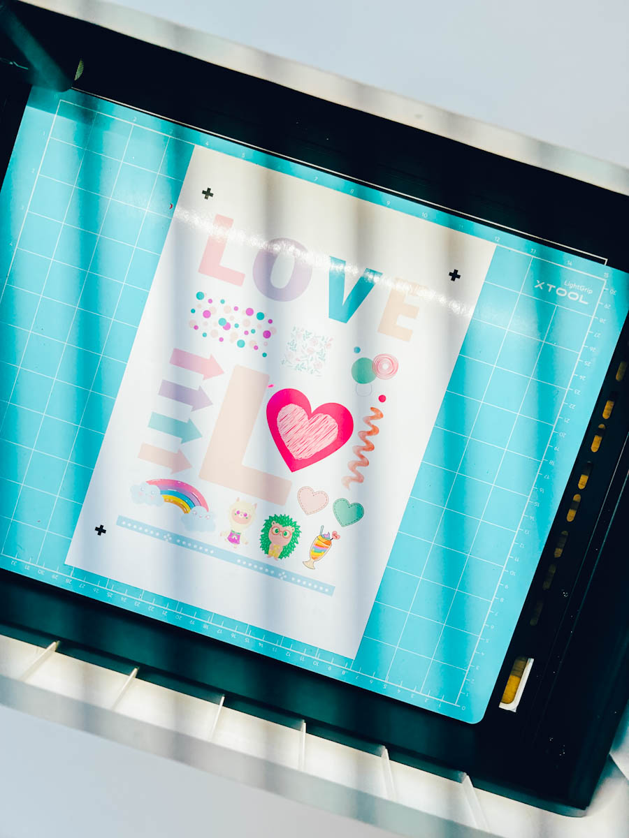 Position your sticker sheet in your xtool m1