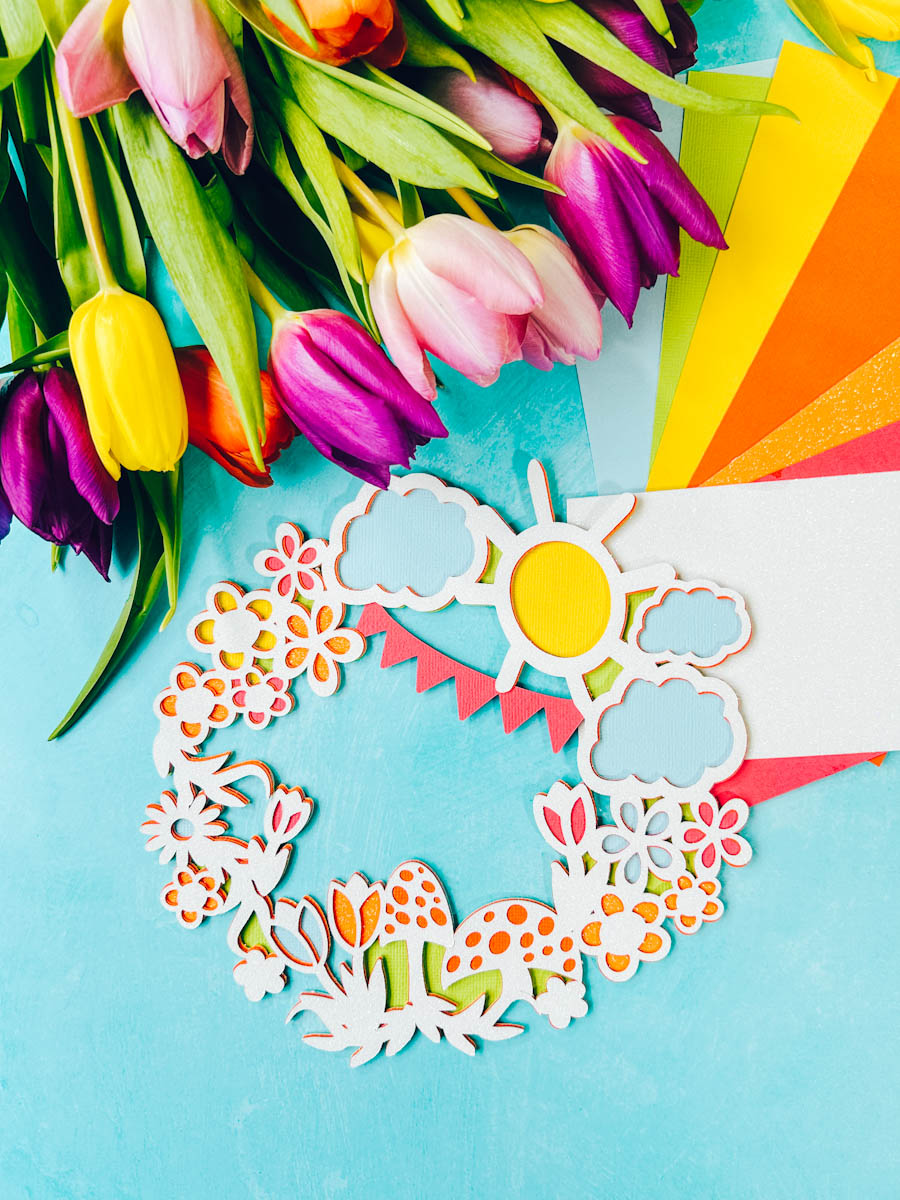 Free Layered Floral Wreath SVG