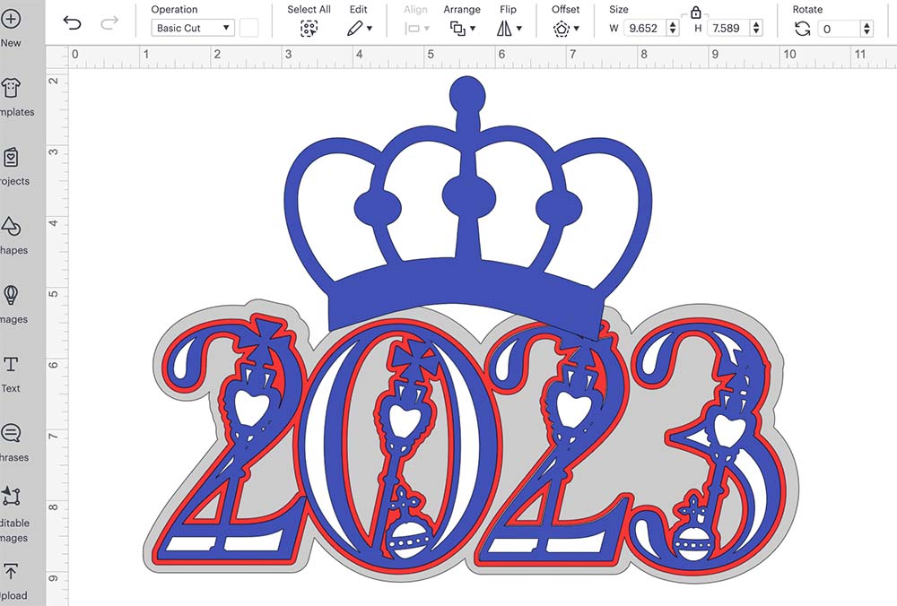 Now position your coronation crown and create an offset