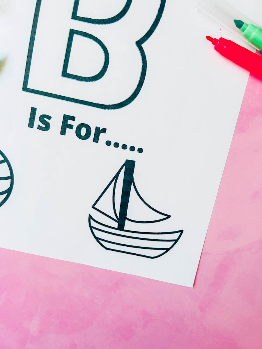 Free letter B coloring page PDF