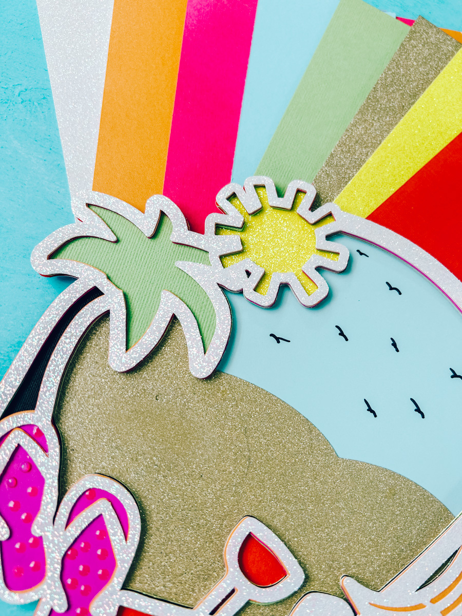 Free beach layered SVG File for Cricut an Silhouette