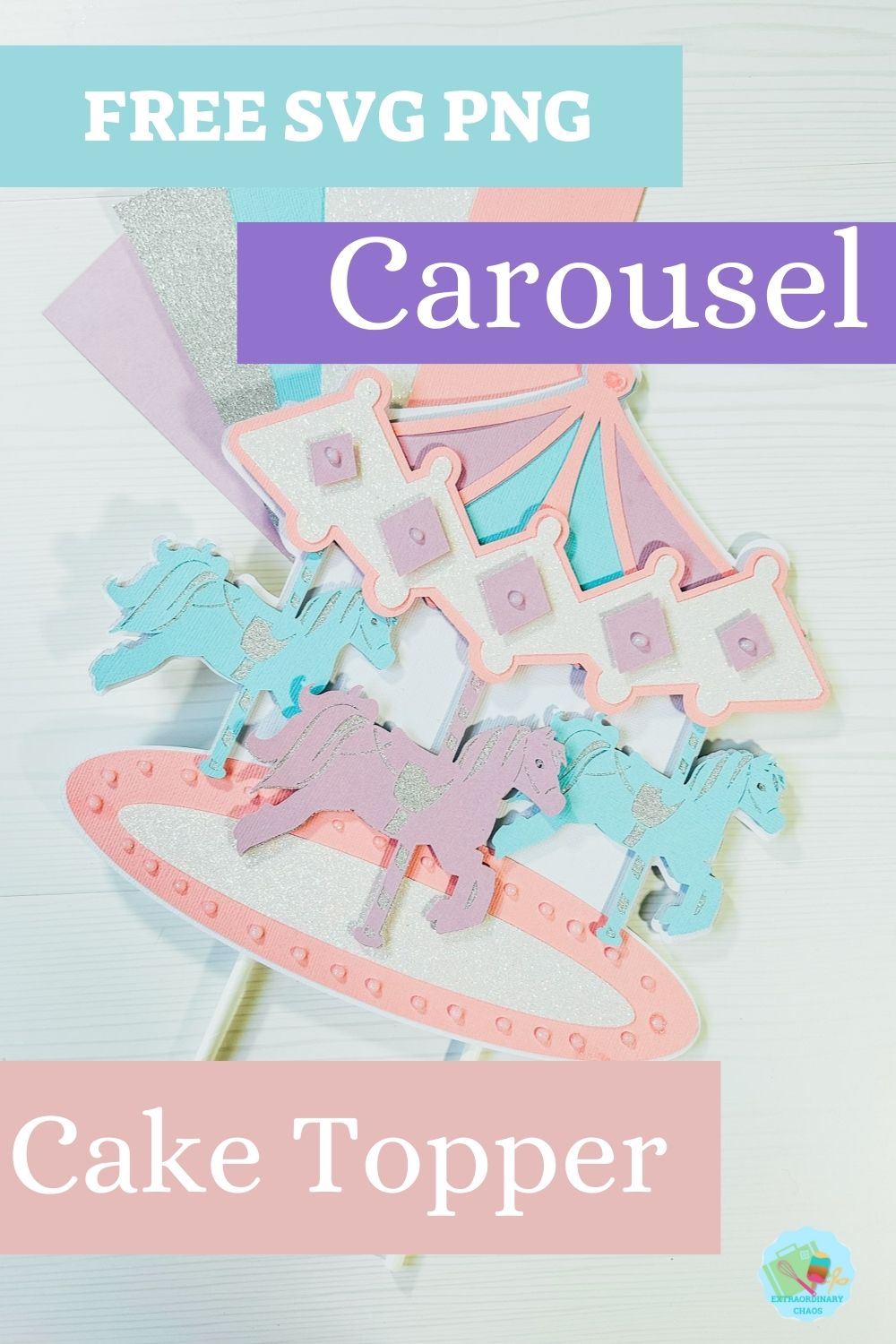 Free Layered Carousel Cake Topper For Cricut and Silhouette