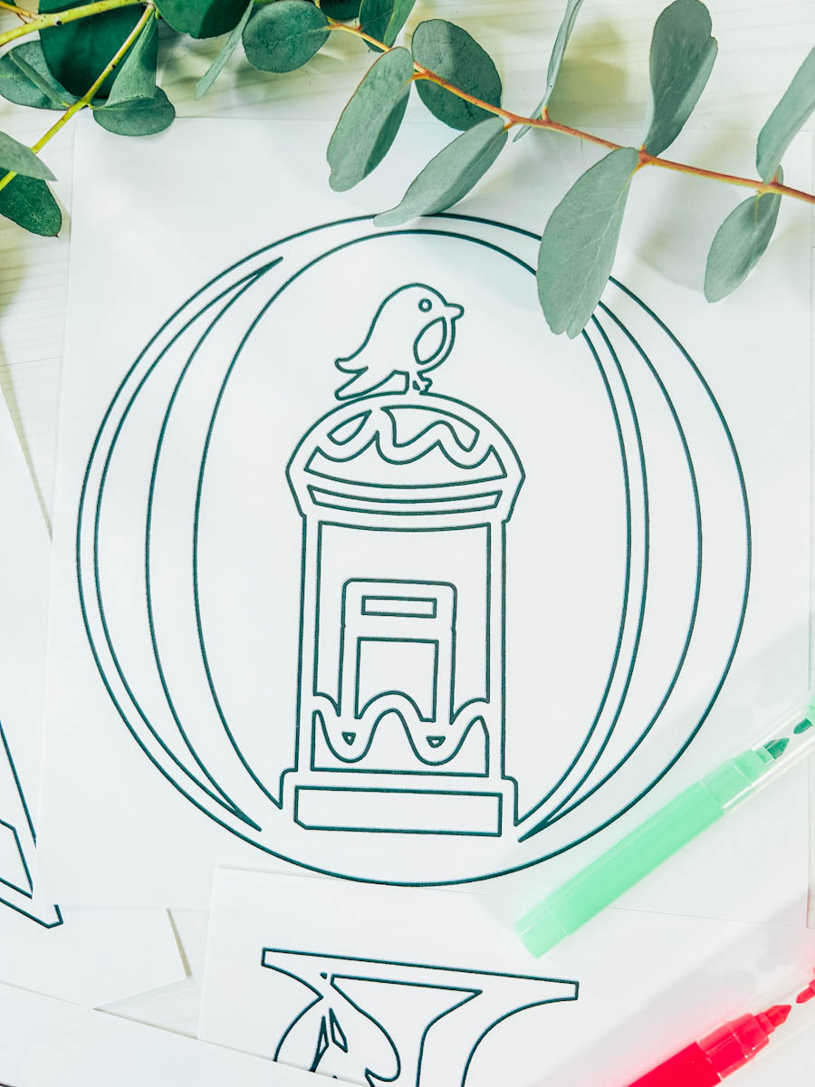 Free Printable postbox coloring alphabet