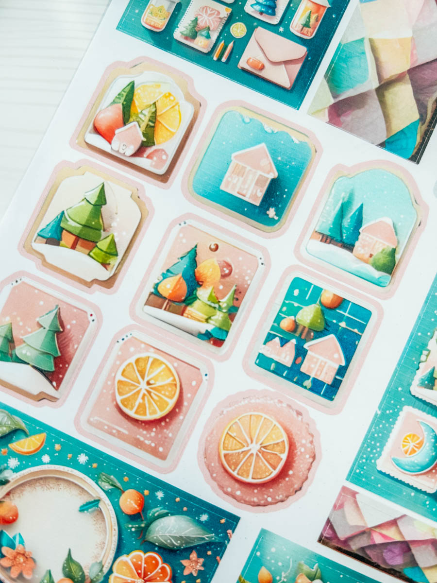 Winter Stickers with fruit for planners