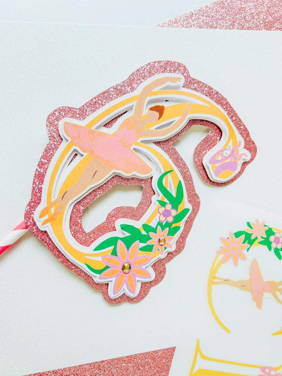 Print and cut cake topper with offset layers made on the LOKLik