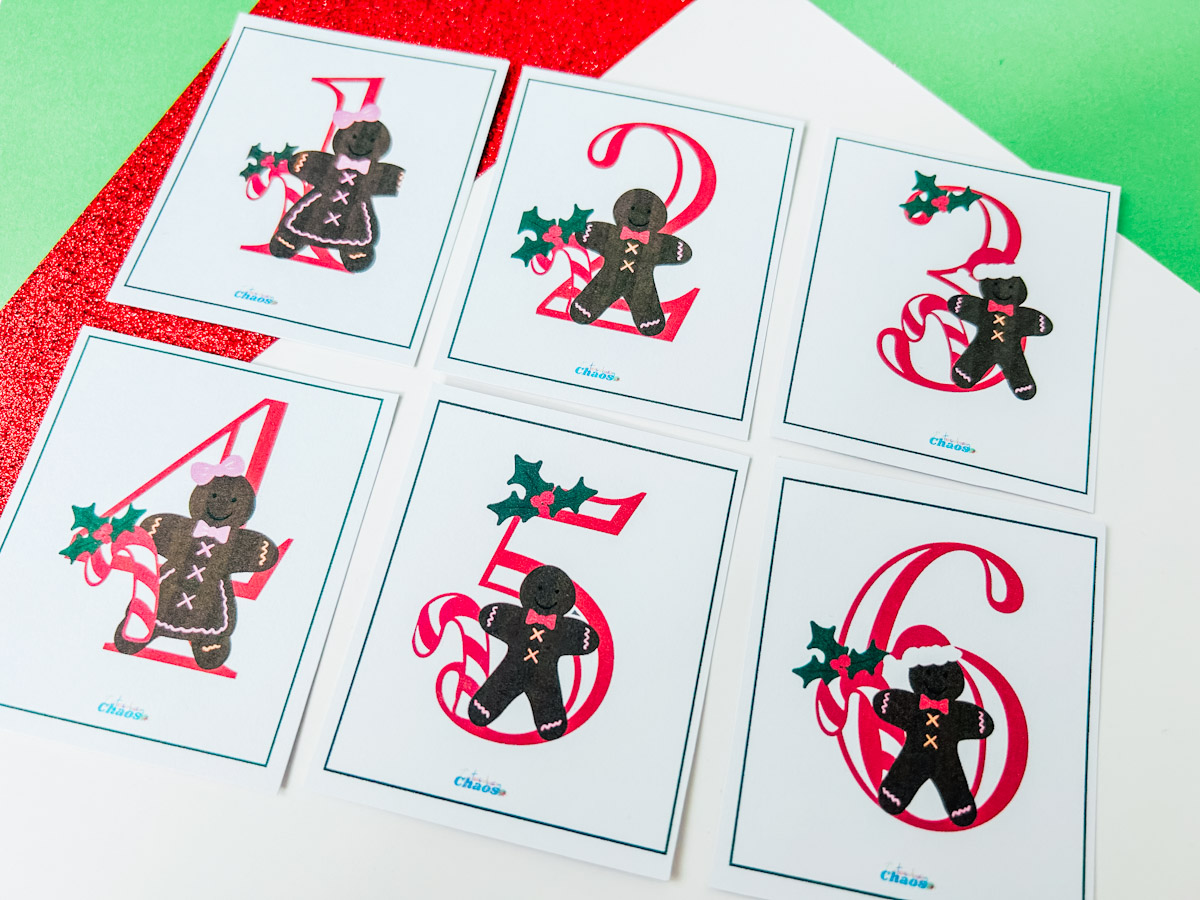Free Gingerbread Number Flash Cards for home school