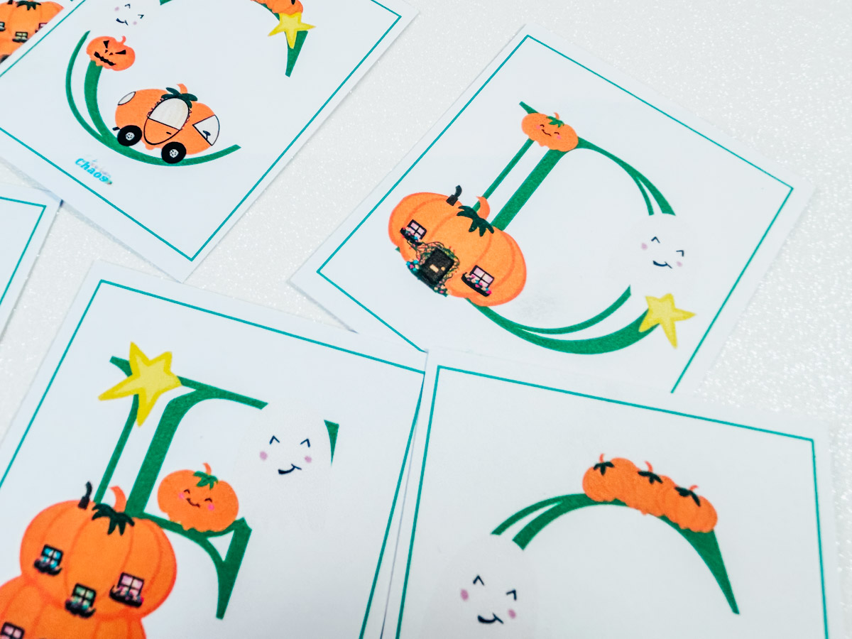 Free Printable Halloween Pumpkin Alphabet Flash Cards