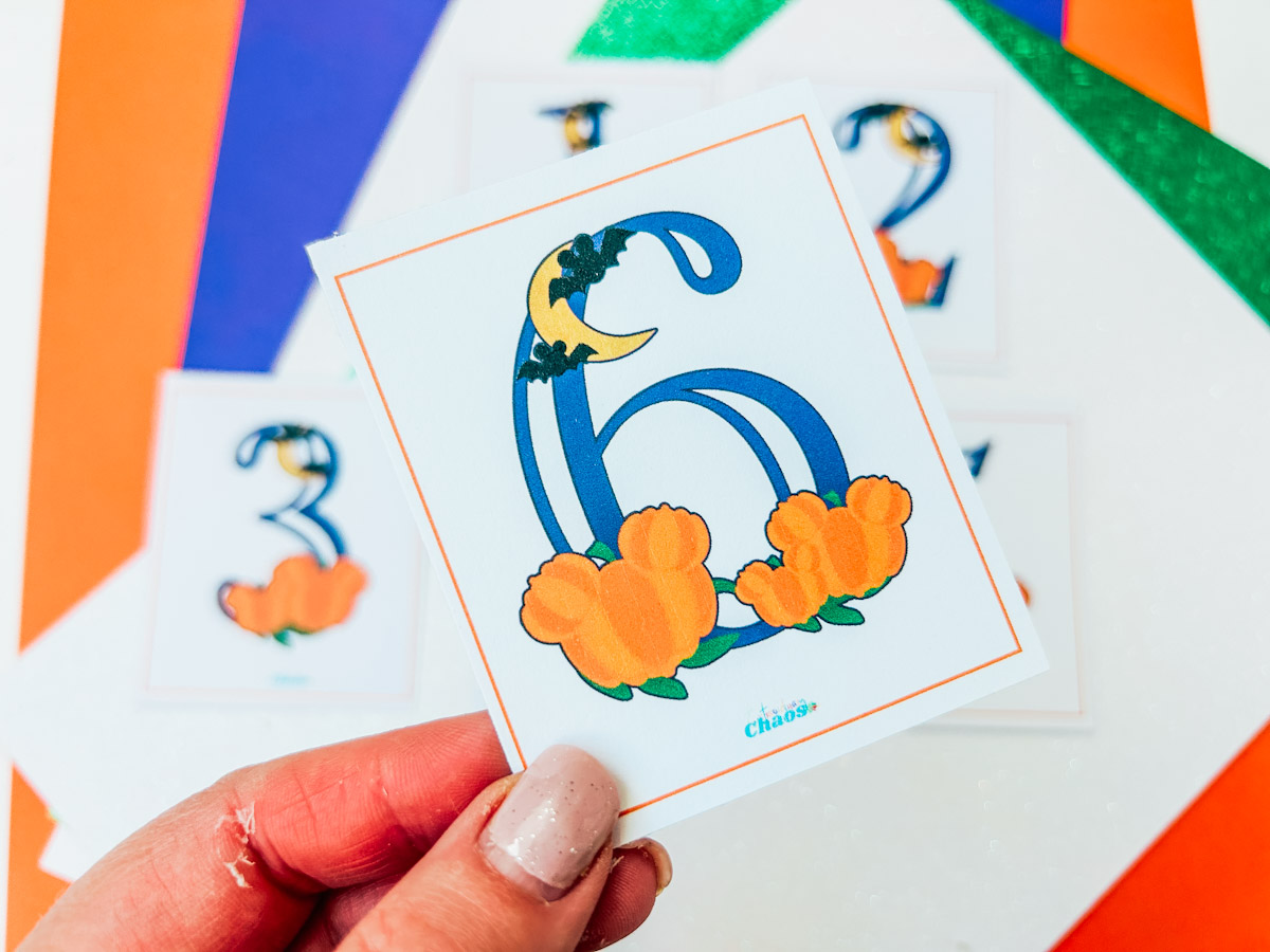 Printable Mickey Pumpkin Number Flashcards