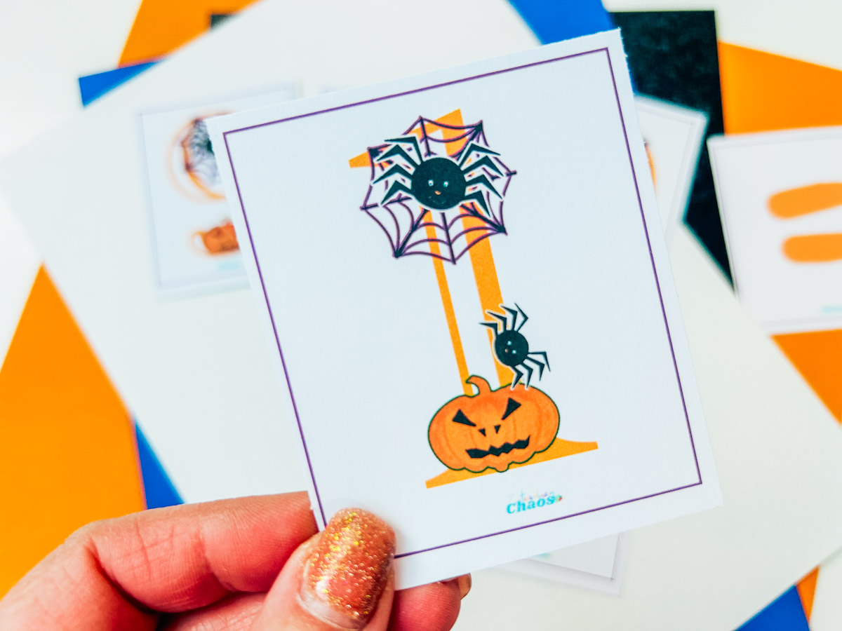 Printable PDF Spider Number Flashcards