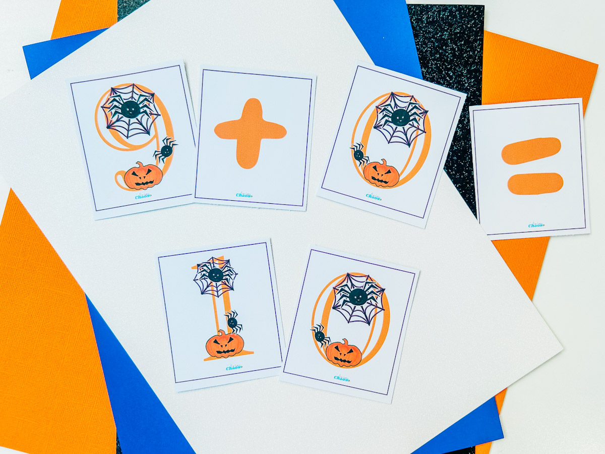 Printable Spider Number Flashcards