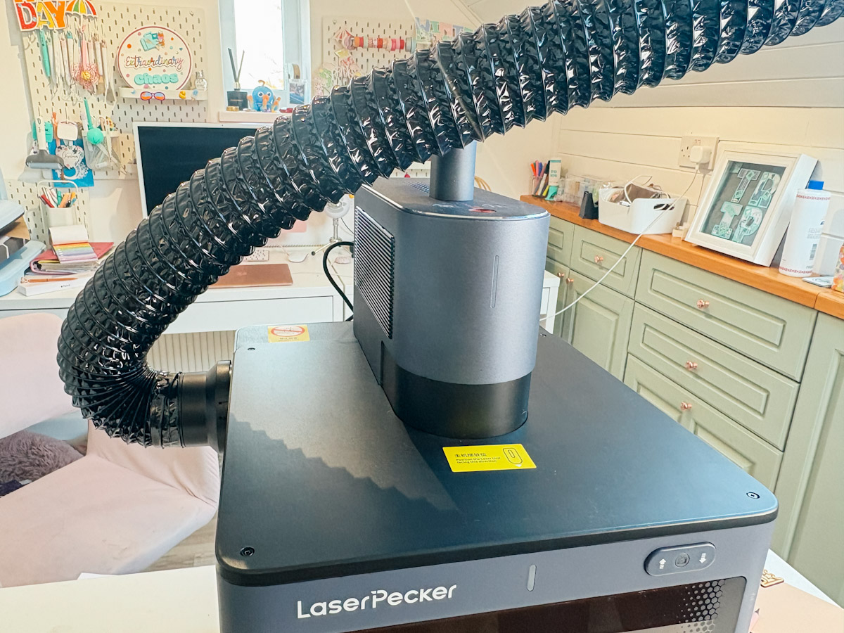 The LaserPecker LP5 Vents to outside