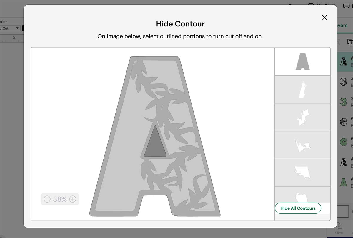 Remove the contours to create a back layer
