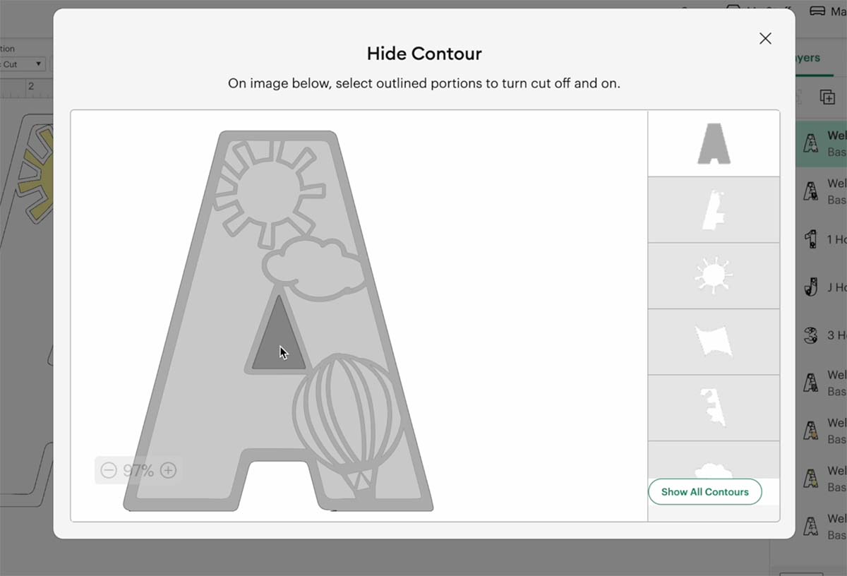 Remove the contours