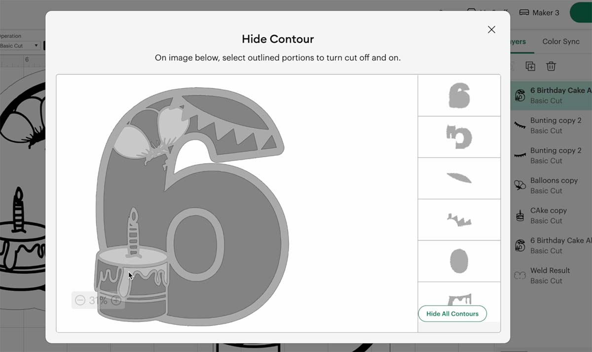 remove contours
