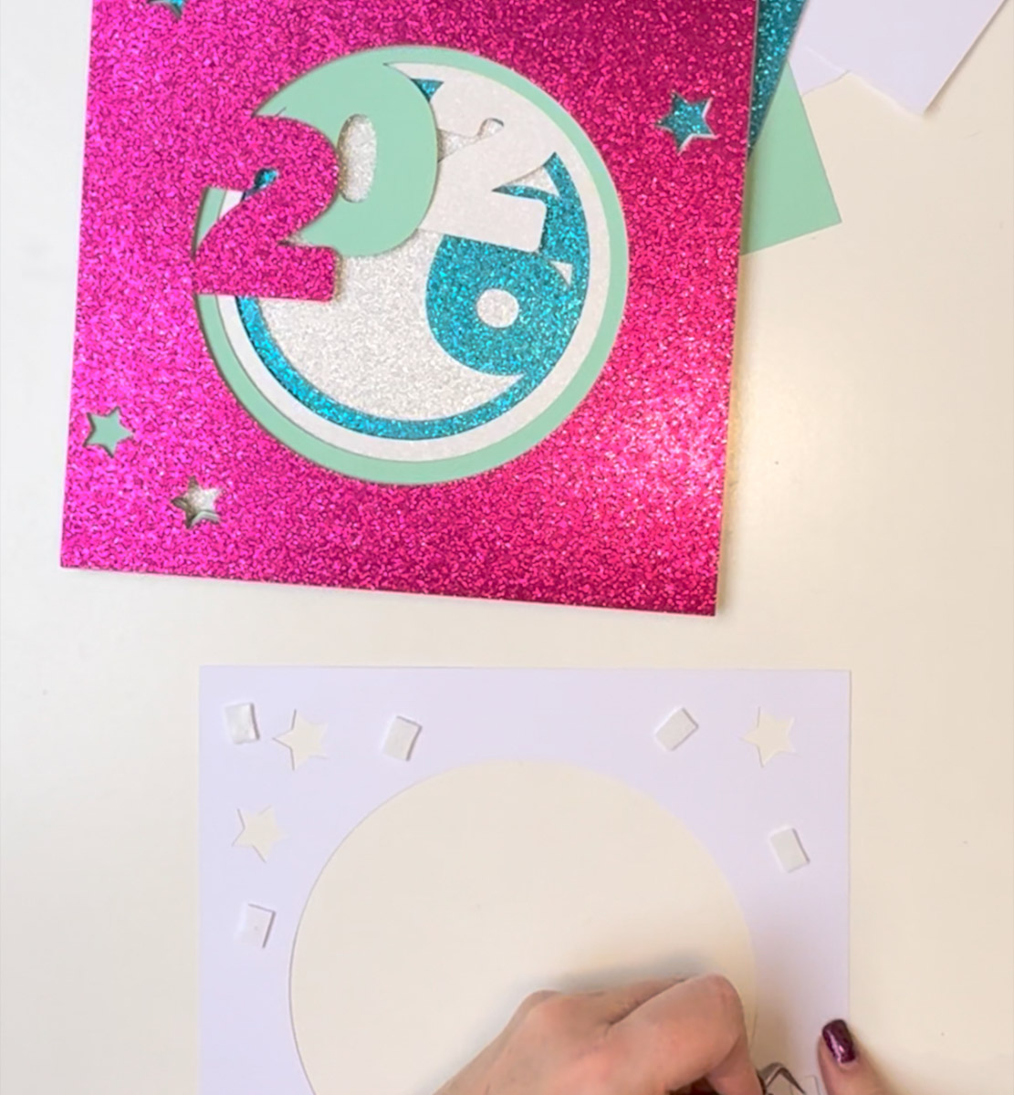 Build up the shadow box layers
