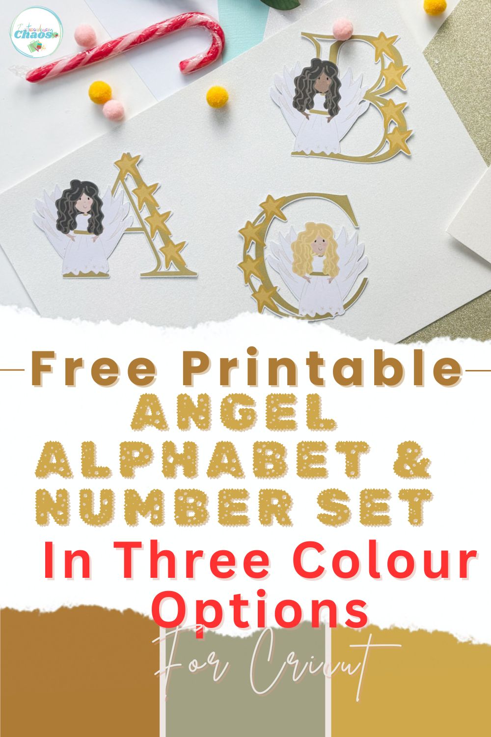 Free Printable Angel Alphabet and Number Set for crafting with Cricut or Silhouette