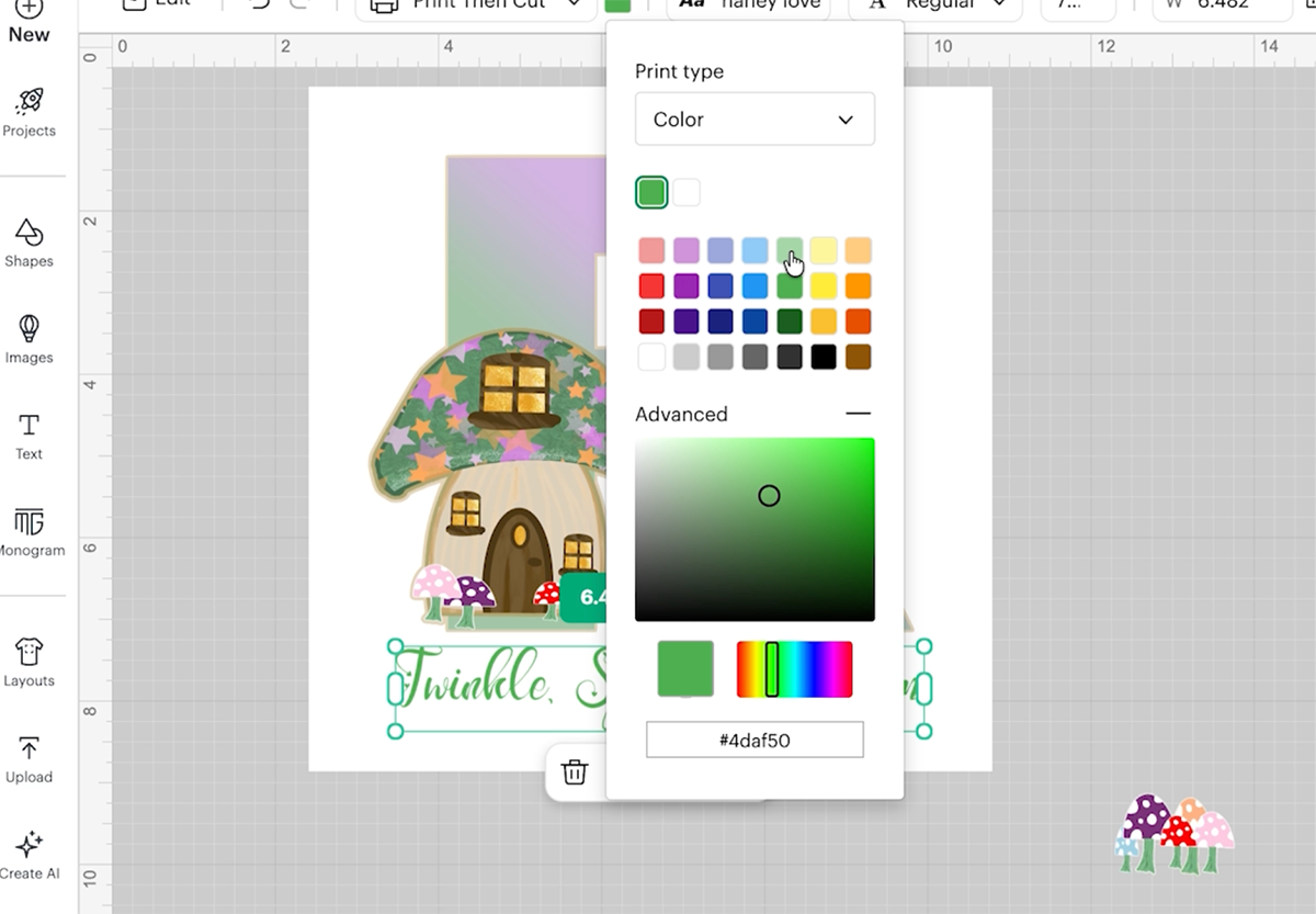 Add your text and colour it before formatting