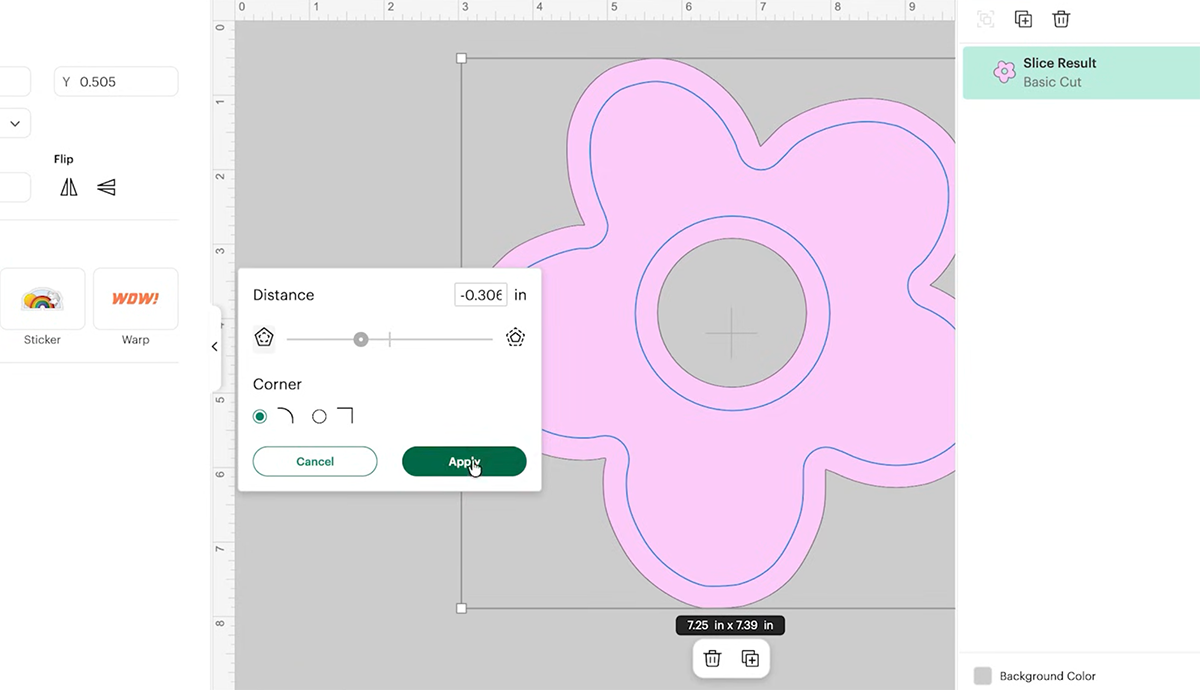 Create a stitch effect by creating a negative offset on your image