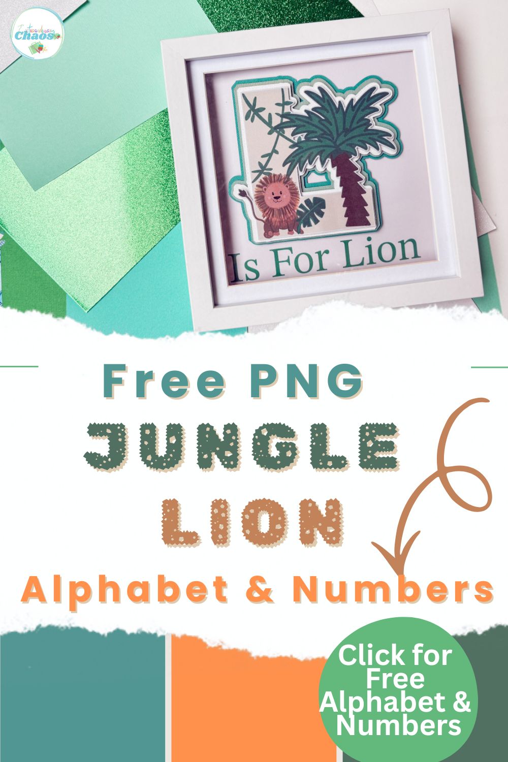 Free PNG Cute Jungle Lion Alphabet and Number Set for Cricut and Silhouette crafting to create kids bedroom decor and party supplies