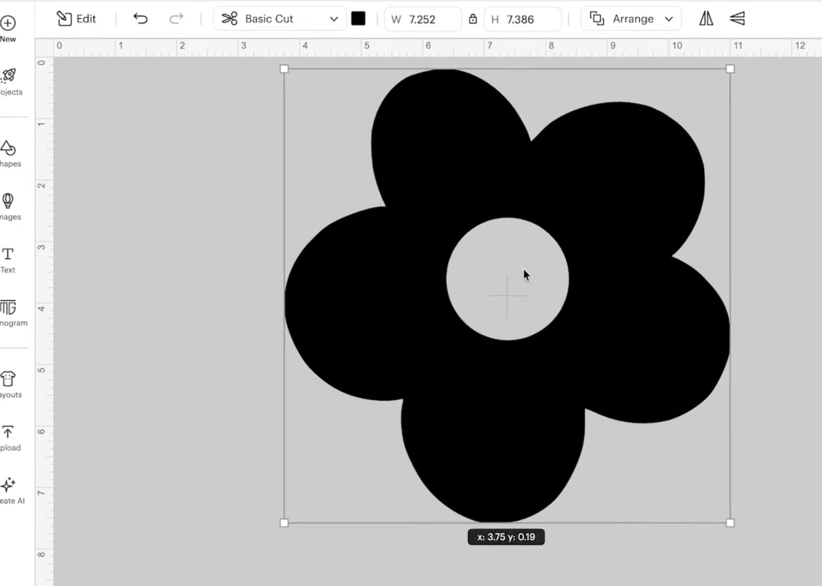 start with a image to create a stitch effect